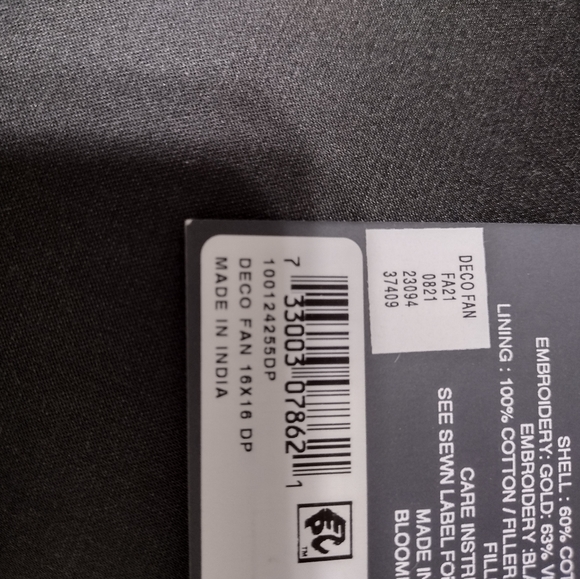 Hudson Park Collection Deco Fan Decorative Pillow, 16" x 16" - Picture 4 of 4